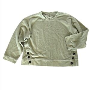 Madewell (RE)Sourced side button relaxed sweatshirt size Medium faded seagrass